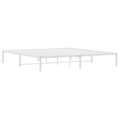 Metal Bed Frame without Mattress White 200x200cm