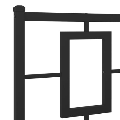 vidaXL Bed Frame Black Powder-Coated Steel King Bed Frame Rectangular