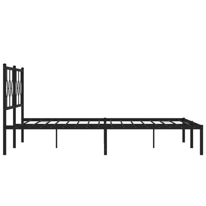 Metal Bed Frame without Mattress with Headboard Black 76"x79.9