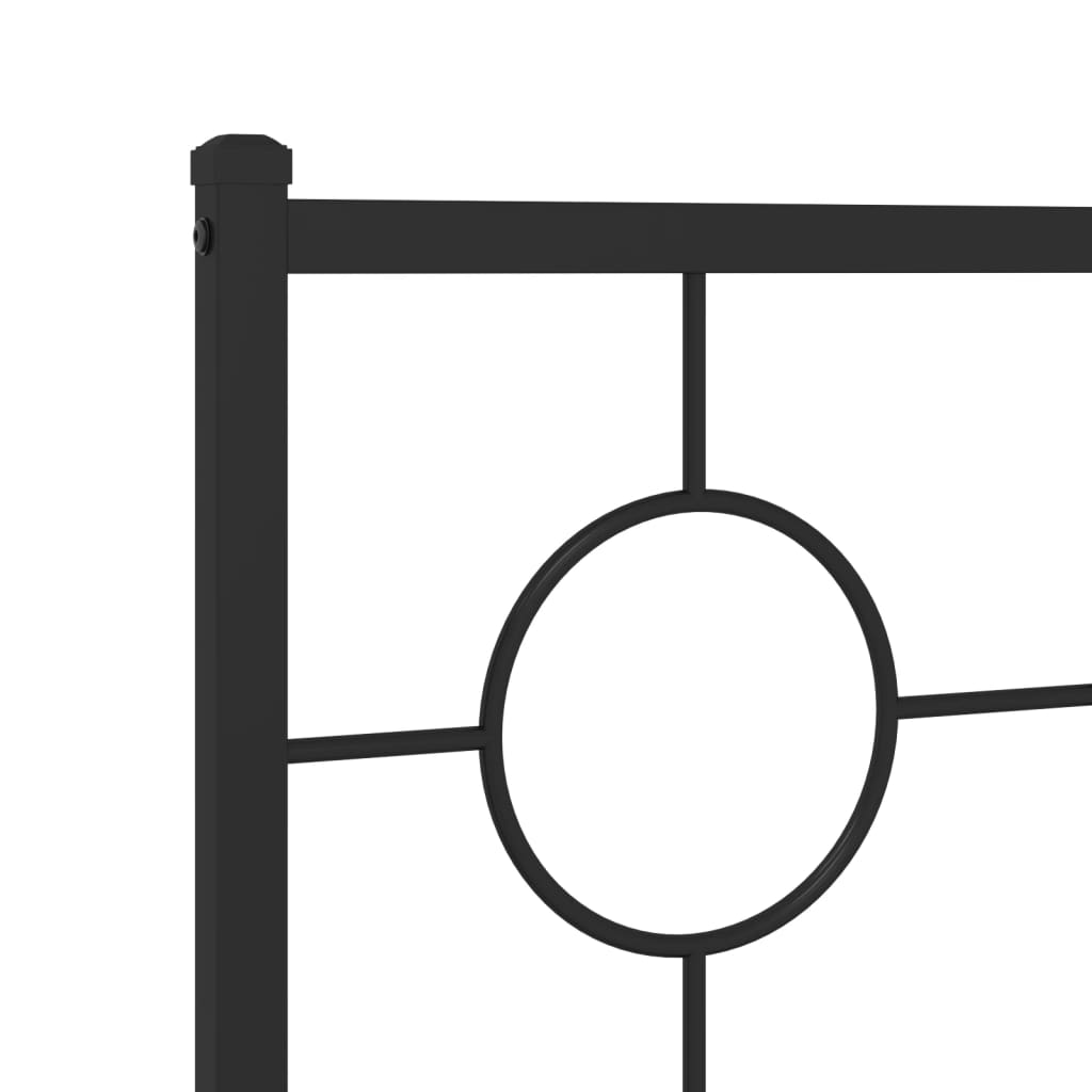 Metal Bed Frame without Mattress with Headboard Black 76"x79.9
