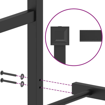 Metal Bed Frame without Mattress with Headboard Black 76"x79.9