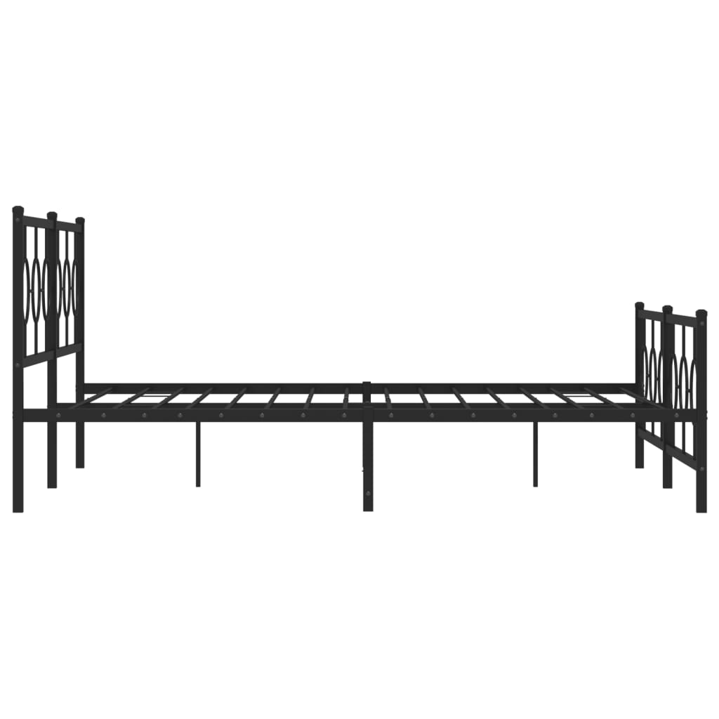 vidaXL Bed Frame Black Powder-Coated Steel Full Bed Frame Rectangular