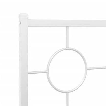 Metal Bed Frame without Mattress with Footboard White 100x200cm
