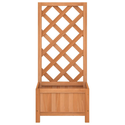 Planter with Trellis Brown Solid Wood Fir