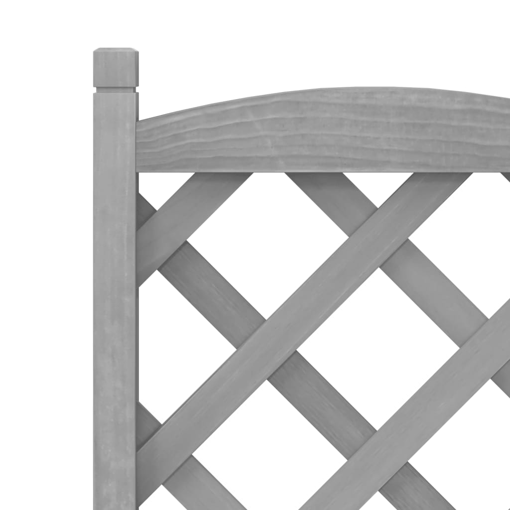 Planter with Trellis Grey Solid Wood Fir