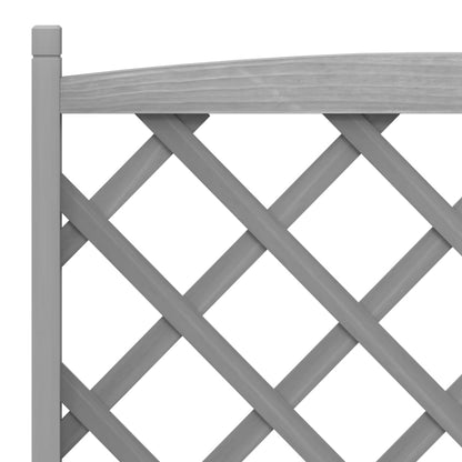 Planter with Trellis Grey Solid Wood Fir