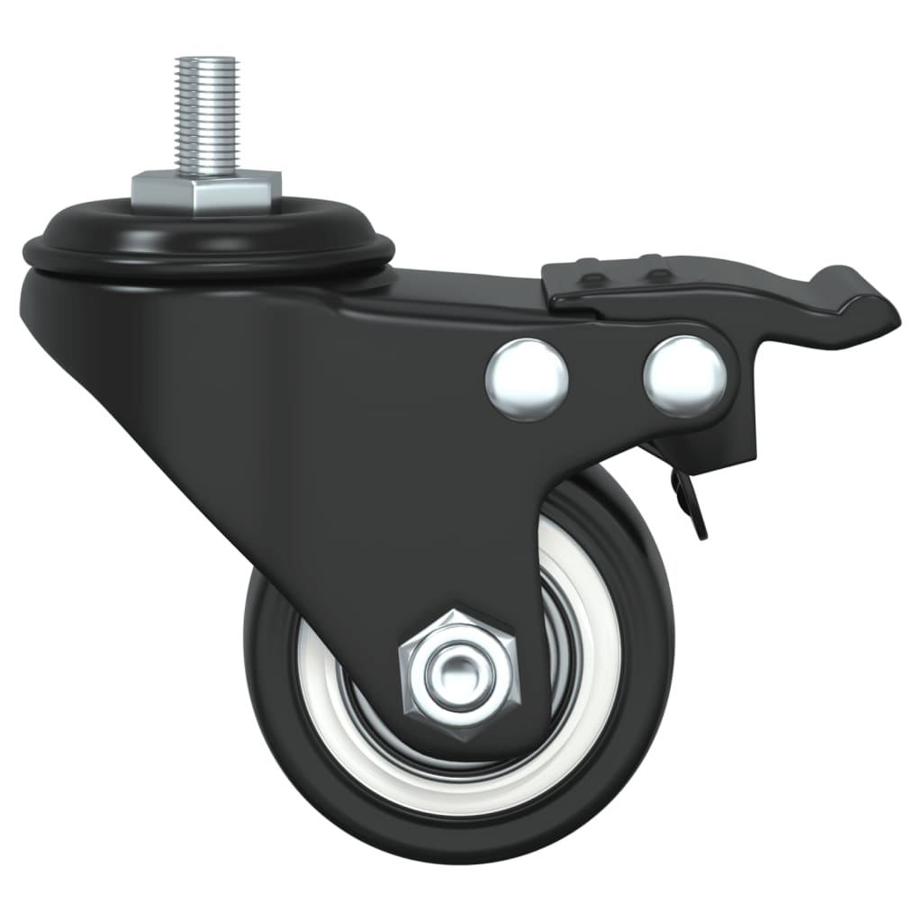 Caster Wheels 4 pcs Black 1.4" Iron