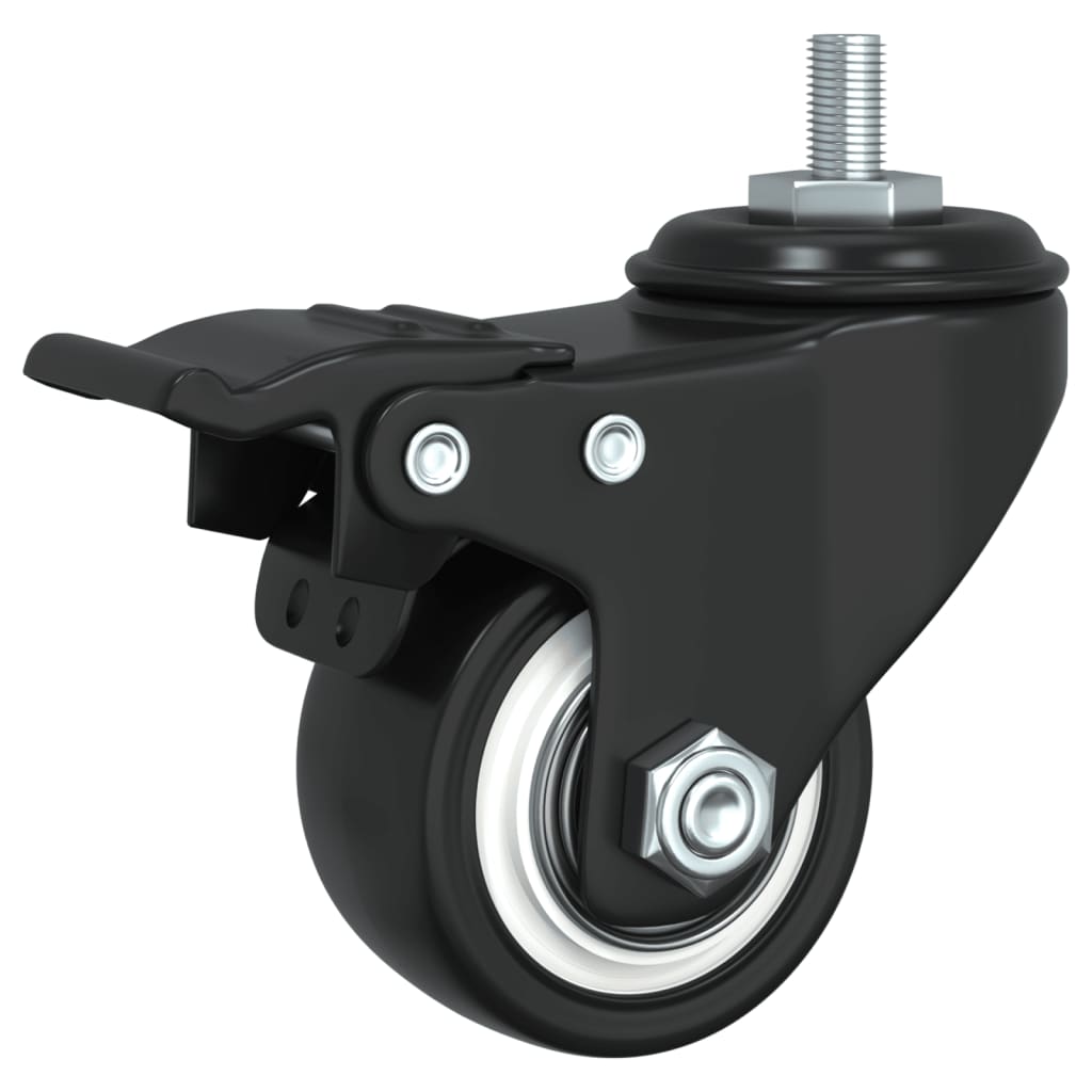 Caster Wheels 4 pcs Black 1.4" Iron
