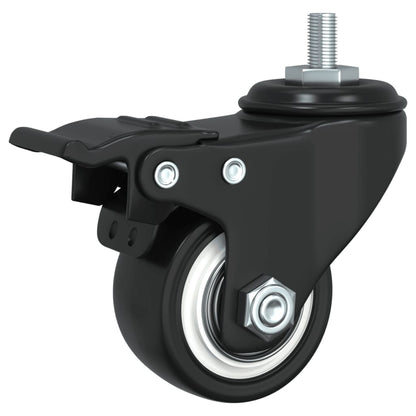 Caster Wheels 4 pcs Black 1.4" Iron