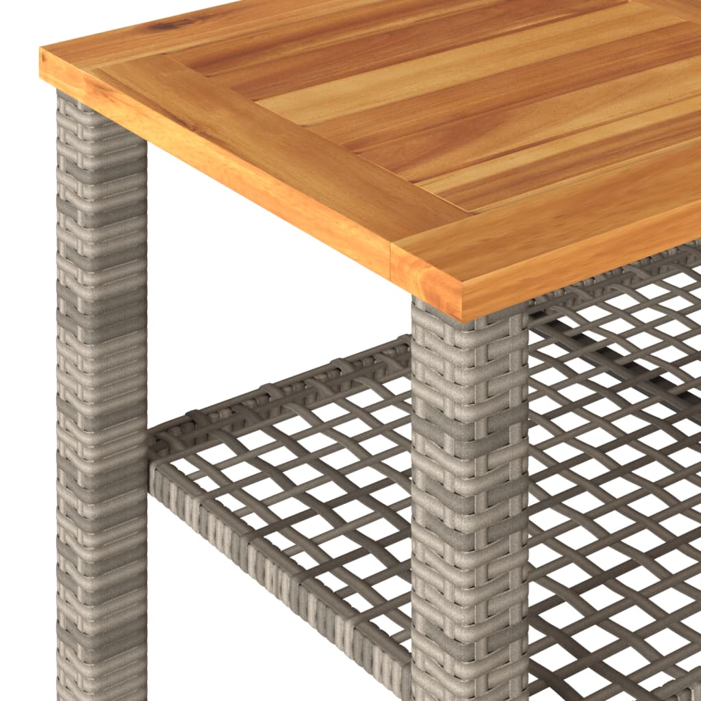 4 Piece Patio Lounge Set with Cushions Gray Poly Rattan