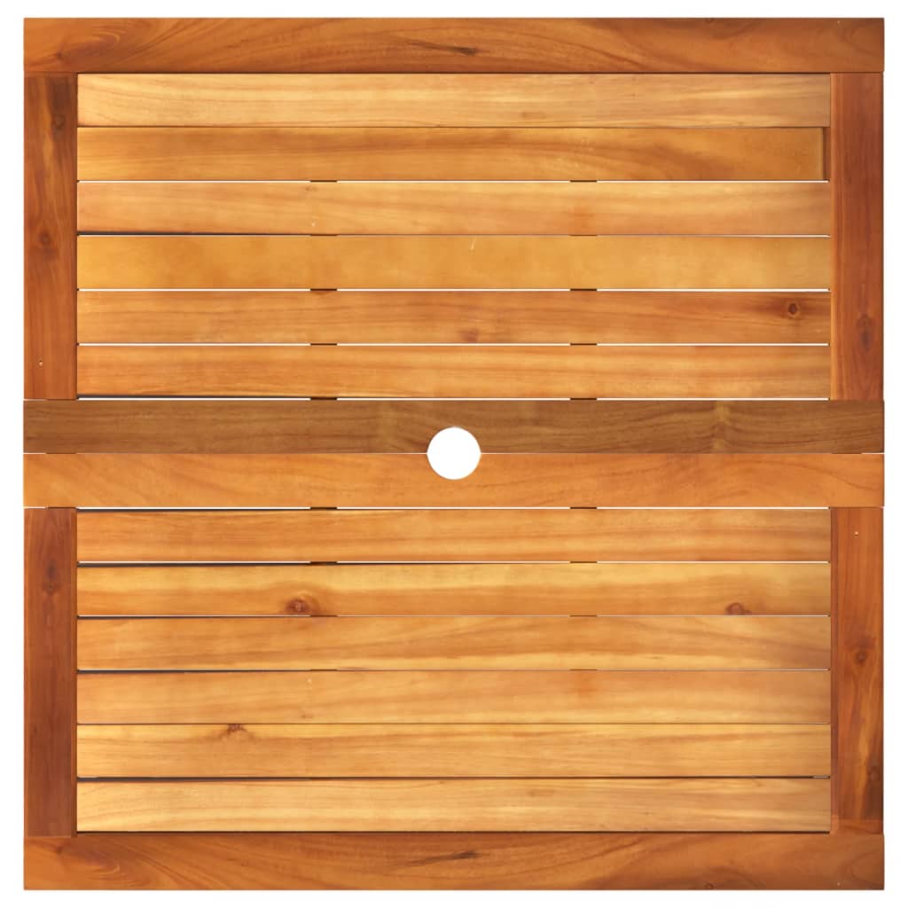 Patio Table Black 31.5"x31.5"x29.5" Poly Rattan Acacia Wood