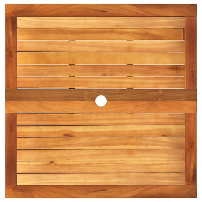 Patio Table Black 31.5"x31.5"x29.5" Poly Rattan Acacia Wood