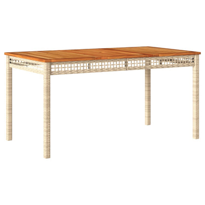 Garden Table Beige Poly Rattan 55.1x31.5x29.5 in