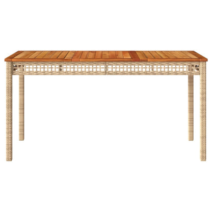 Garden Table Beige Poly Rattan 55.1x31.5x29.5 in