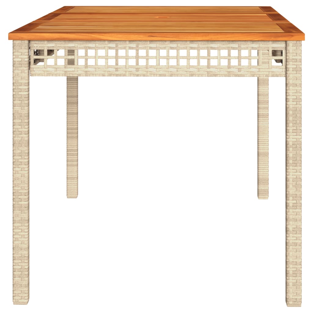 Garden Table Beige Poly Rattan 55.1x31.5x29.5 in