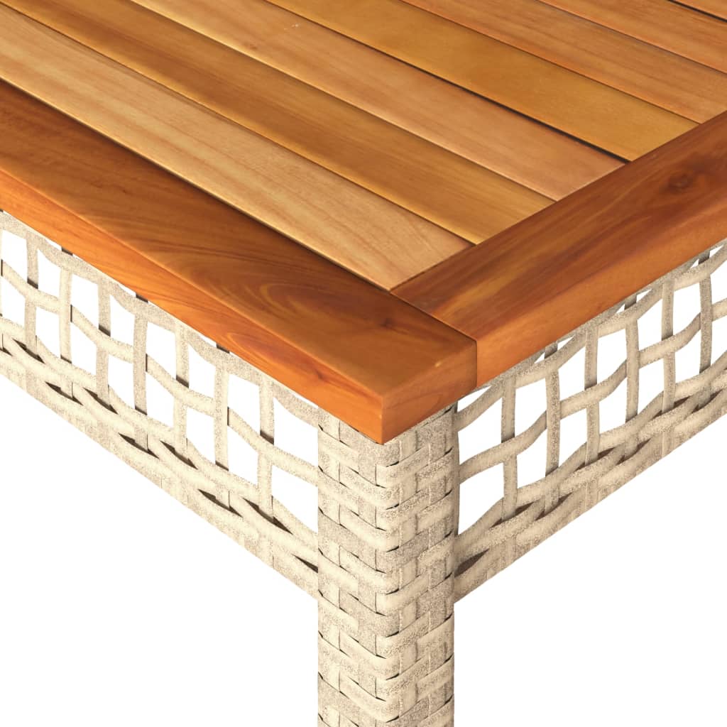 Garden Table Beige Poly Rattan 55.1x31.5x29.5 in