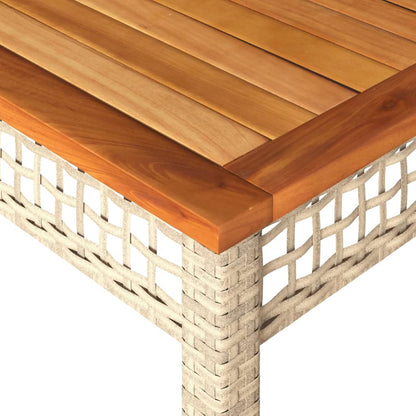 Garden Table Beige Poly Rattan 55.1x31.5x29.5 in