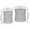 Patio Side Tables 2 pcs with Wooden Top Black Poly Rattan