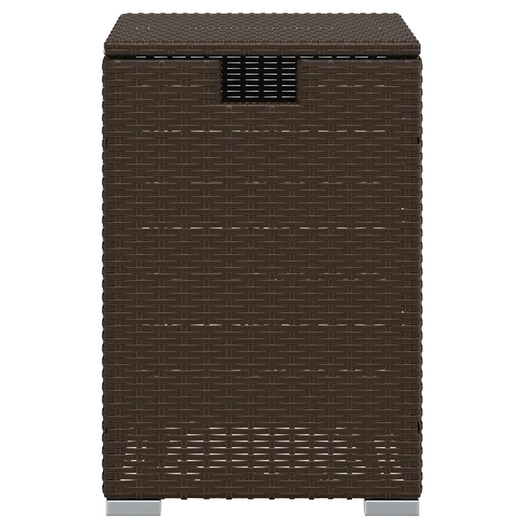 Propane Tank Cover Table Brown 40x40x60 cm Poly Rattan