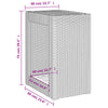 Patio Side Table with Wooden Top Gray 23.6"x15.7"x29.5" Poly Rattan