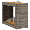 Patio Side Table with Wooden Top Gray 39.4"x15.7"x29.5" Poly Rattan