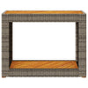 Patio Side Table with Wooden Top Gray 39.4"x15.7"x29.5" Poly Rattan