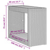 Patio Side Table with Wooden Top Gray 39.4"x15.7"x29.5" Poly Rattan