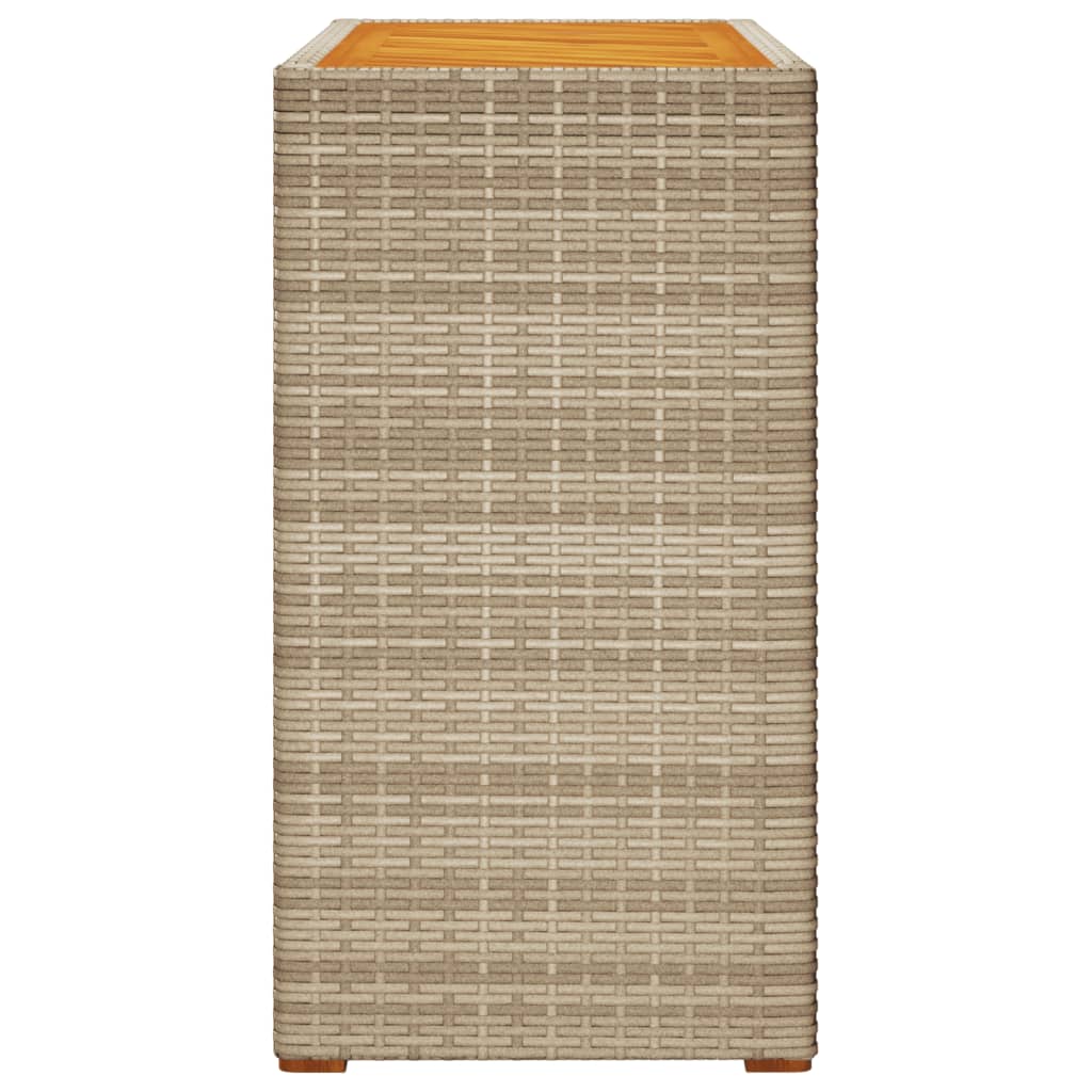 Garden Side Table Beige and brown PE rattan Small Durable