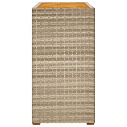 Garden Side Table Beige and brown PE rattan Small Durable