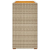 Patio Side Table with Wooden Top Beige 39.4"x15.7"x29.5" Poly Rattan