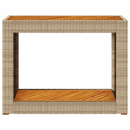 Garden Side Table Beige and brown PE rattan Small Durable