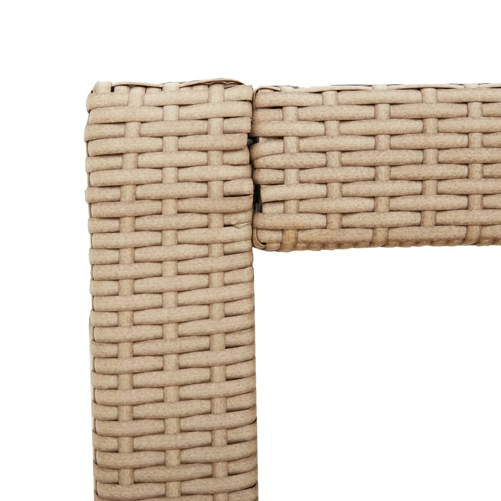 Garden Side Table Beige and brown PE rattan Small Durable