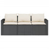 2 Piece Garden Dining Set with Cushions Black Poly Rattan