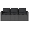 2 Piece Garden Dining Set with Cushions Black Poly Rattan
