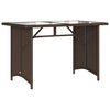 2 Piece Patio Dining Set with Cushions Brown Poly Rattan