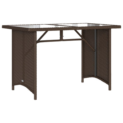 2 Piece Patio Dining Set with Cushions Brown Poly Rattan