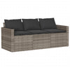 2 Piece Patio Dining Set with Cushions Gray Poly Rattan