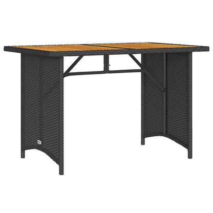 2 Piece Patio Dining Set with Cushions Black Poly Rattan