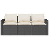 2 Piece Garden Dining Set with Cushions Black Poly Rattan