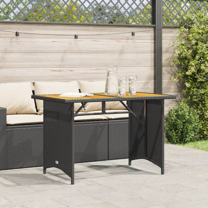 Garden Table Black and Natural Wood