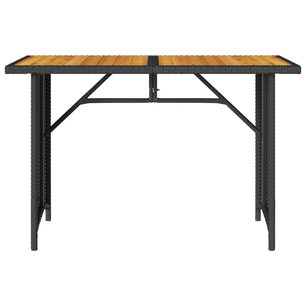 Garden Table Black and Natural Wood