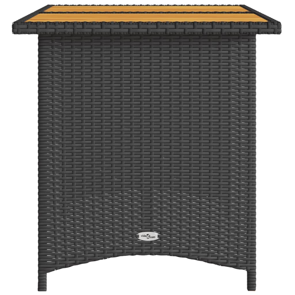 Garden Table Black and Natural Wood