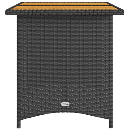 Garden Table Black and Natural Wood