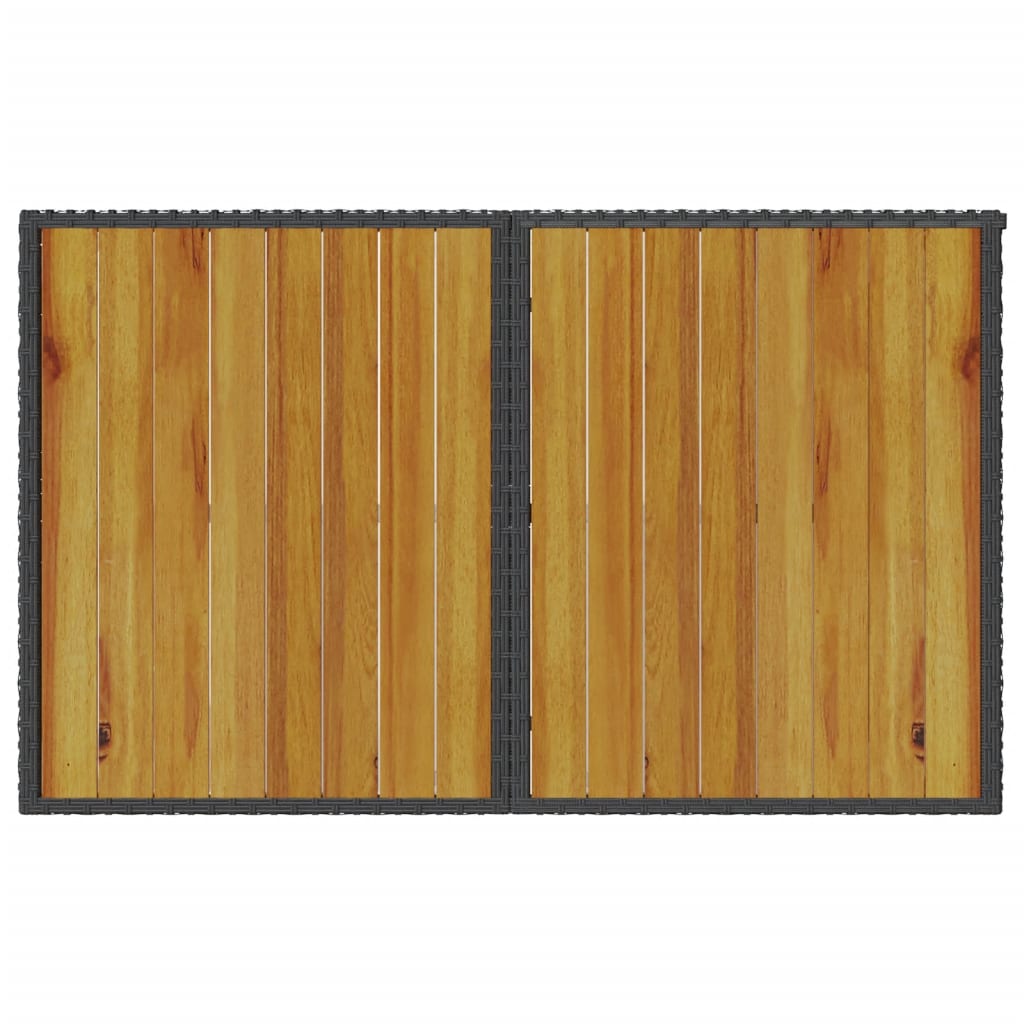 Garden Table Black and Natural Wood