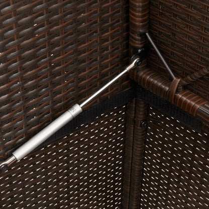 Patio Bench with Cushions Brown Poly Rattan
