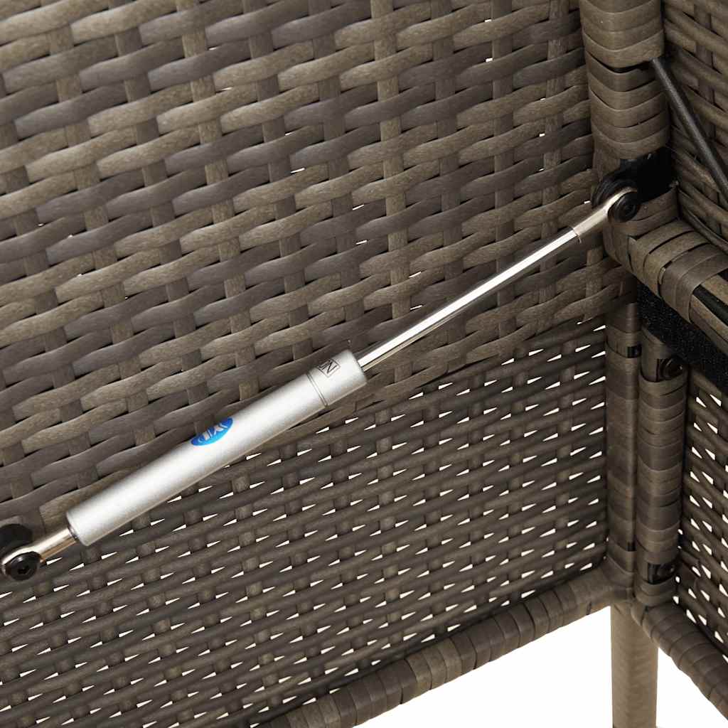 Patio Bench with Cushions Gray Poly Rattan