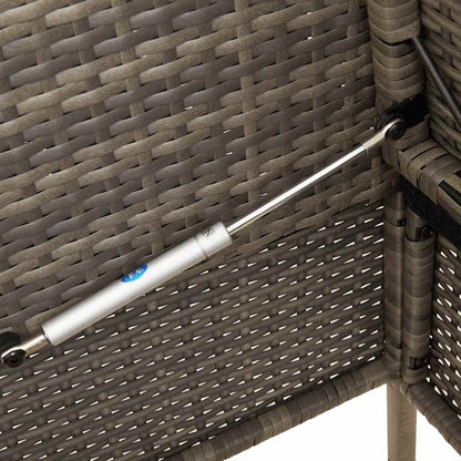 Patio Bench with Cushions Gray Poly Rattan