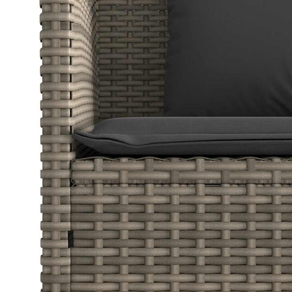Patio Bench with Cushions Gray Poly Rattan