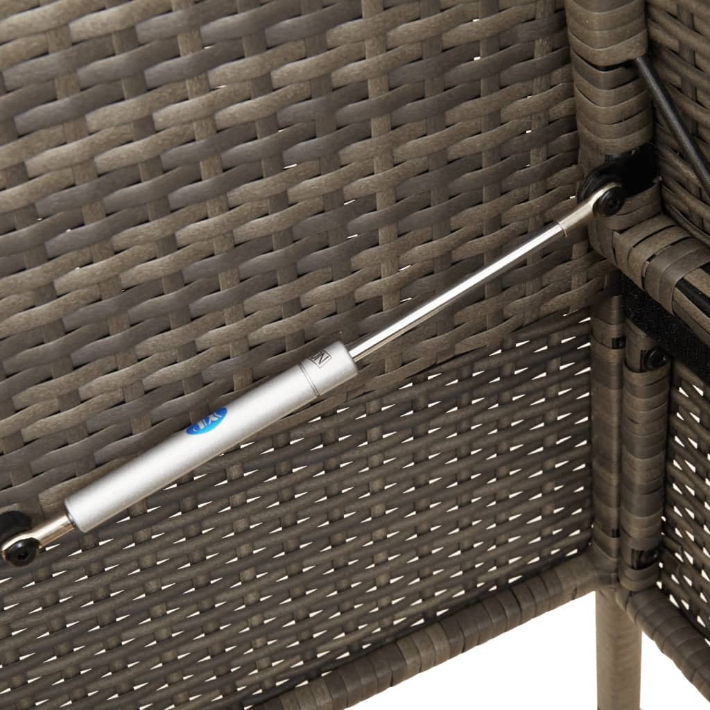 Patio Bench with Cushions Gray Poly Rattan