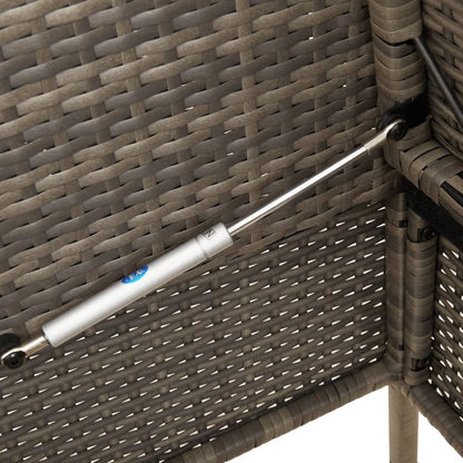 Patio Bench with Cushions Gray Poly Rattan
